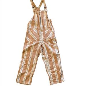 Beach Dune Boyfriend Overalls by Free People - Tan Stripe